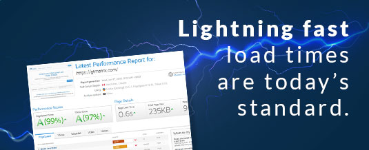 Lightning fast load times are today's standard.
