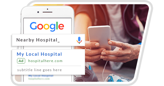 Google search results for nearby hospital